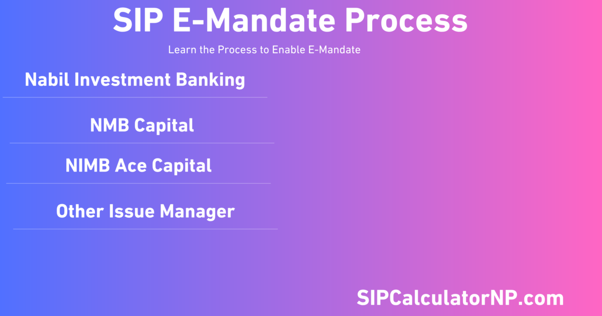 SIP E-Mandate Process